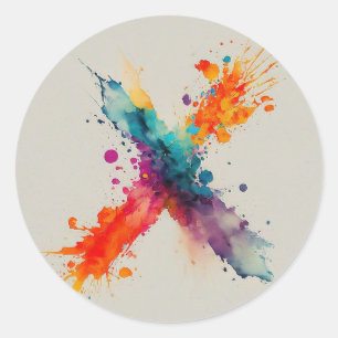 Sticker Rond Aquarelle X