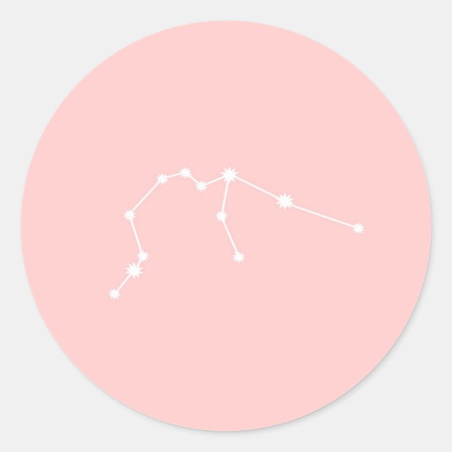 Sticker Rond Aquarius Zodiac Constellation rose moderne (Devant)
