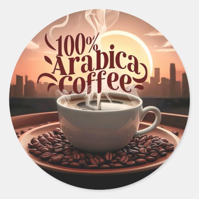 Sticker Rond Arabica Coffee Lover (Devant)