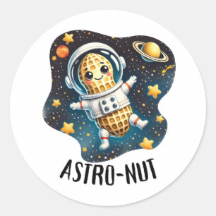Sticker Rond Arachide de noix d'astronaute, touron d'astronaute