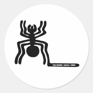 Sticker Rond araignée ancienne idole géoglyphe symbole pétrogly
