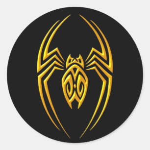 Sticker Rond Araignée de fer - jaune et noir