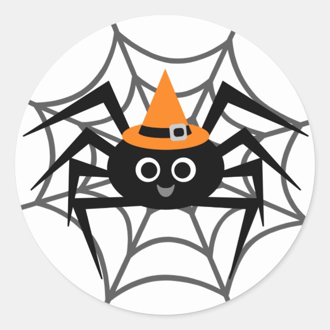 Sticker Rond Araignée d'Halloween en maillots et cadeaux Web (Devant)