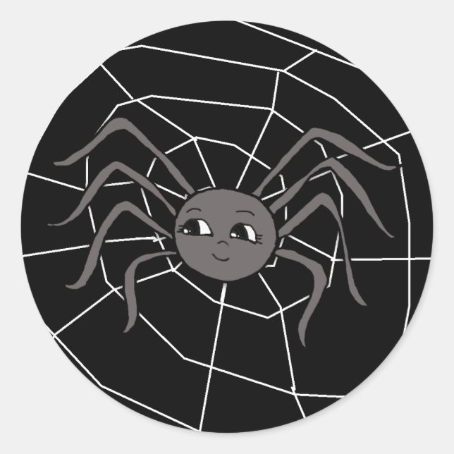 Sticker Rond Araignée en Halloween Web (Devant)