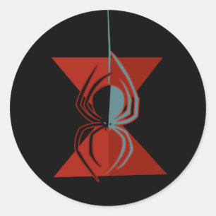 Sticker Rond Araignée en verre rouge