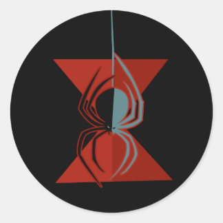 Sticker Rond Araignée en verre rouge