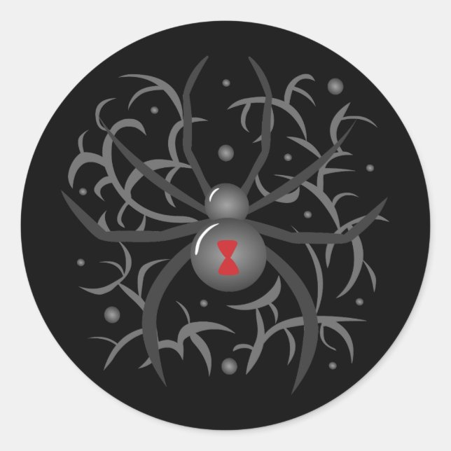Sticker Rond Araignée noire (Devant)