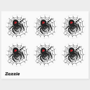 Sticker Rond Araignée noire dans le jeu d'autocollants ronds We