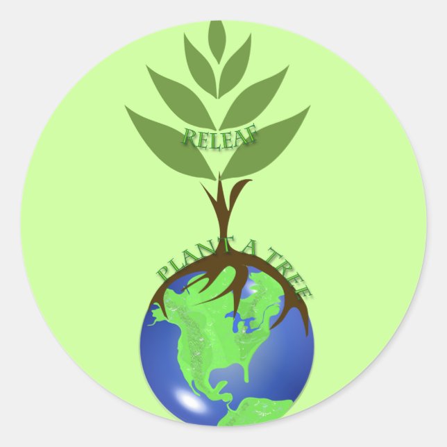 Sticker Rond Arborescence ReLeaf Plante A (Devant)