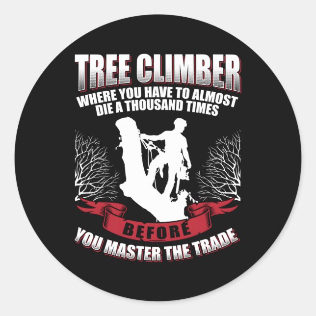 Sticker Rond Arboriste grimpeur (Devant)