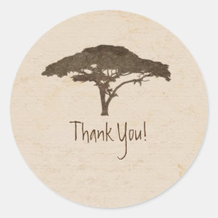 Sticker Rond Arbre acacia safari africain faveur de mariage vin