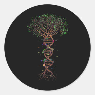 Sticker Rond Arbre Adn Génétique Funky Jour des terres Plante U