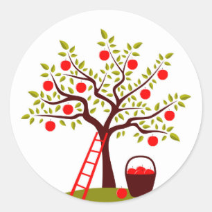 Sticker Rond Arbre Apple