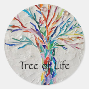 Sticker Rond Arbre arc-en-ciel