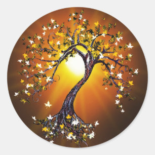 Sticker Rond Arbre automnale d'automne de l'automne chez Sunset