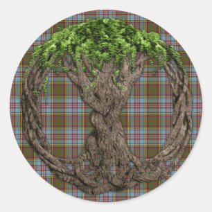 Sticker Rond Arbre Celtique De Vie Et Clan Anderson Tartan