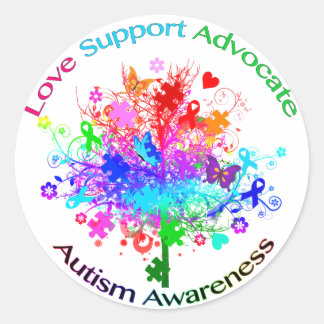 Sticker Rond Arbre d'autisme dans le spectre