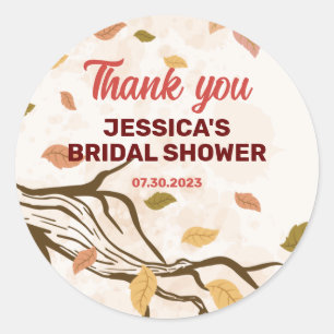 Sticker Rond Arbre d'automne qui tombe Feuille Fête des mariées