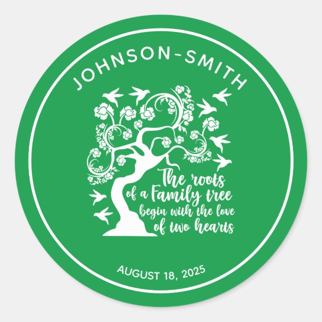 Sticker Rond Arbre de devis de réunion de famille Inspiration V (Devant)