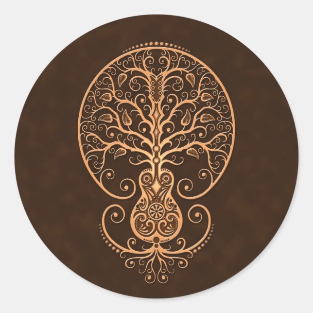 Sticker Rond Arbre de Guitare Brown (Devant)