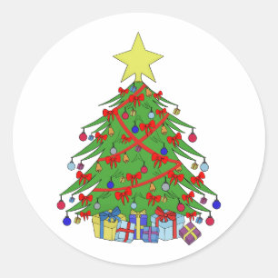 Sticker Rond Arbre de Noël
