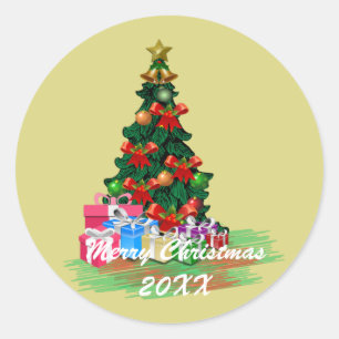 Sticker Rond Arbre de Noël