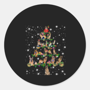 Sticker Rond Arbre De Noël Allemand Couvert D'Une Lampe De poch