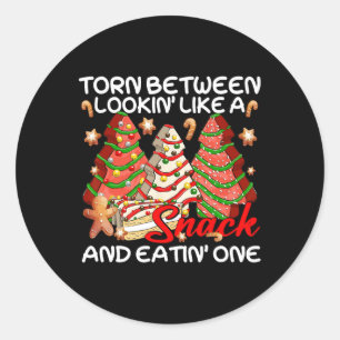 Sticker Rond Arbre De Noël Déchiré Entre La Recherche Comme Un 