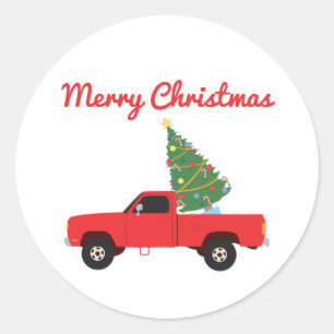 Sticker Rond Arbre de Noël du camion de ramassage