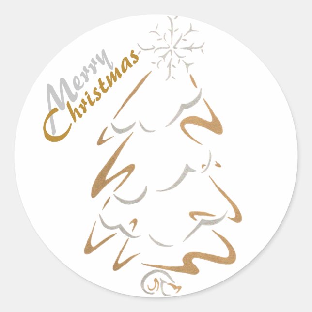 Sticker Rond Arbre de Noël Gold & Silver (Devant)