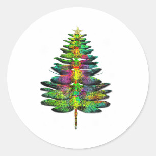 Sticker Rond Arbre de Noël Libellule Noël Libellule