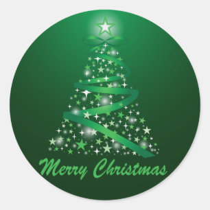 Sticker Rond Arbre de Noël lumineux