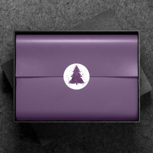 Sticker Rond Arbre de Noël Moody Plum profond