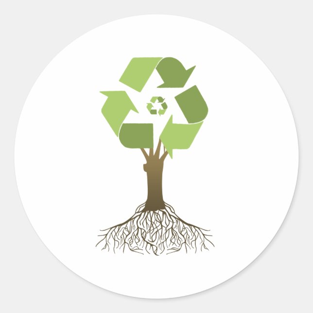 STICKER ROND ARBRE DE RECYCLAGE (Devant)