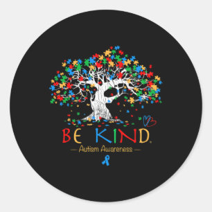 Sticker Rond Arbre de Sensibilisation sur l'autisme de vie Mois