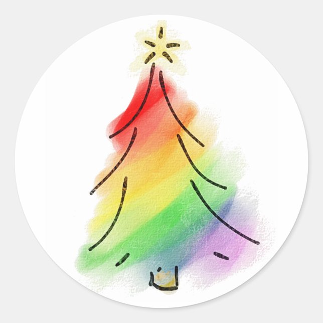 Sticker Rond Arbre de vacances Rainbow (Devant)