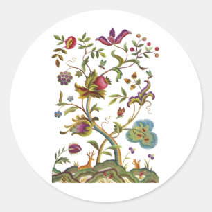 Sticker Rond Arbre de vie Broderie jacobéenne