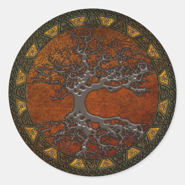 Sticker Rond Arbre de vie celtique (Devant)