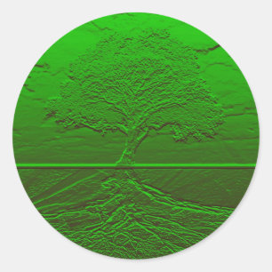 Sticker Rond Arbre de vie énergie verte