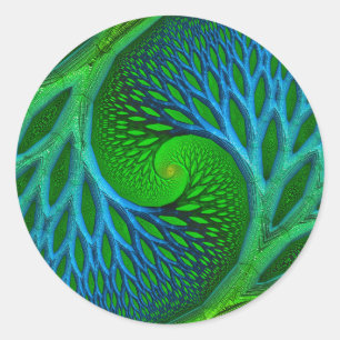 Sticker Rond Arbre De Vie Fractale Spirale