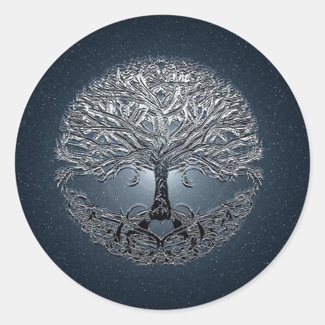 Sticker Rond Arbre de vie Nova Bleu (Devant)