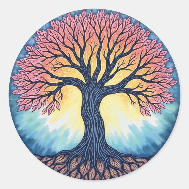 Sticker Rond ARBRE DE VIE Patch (Devant)