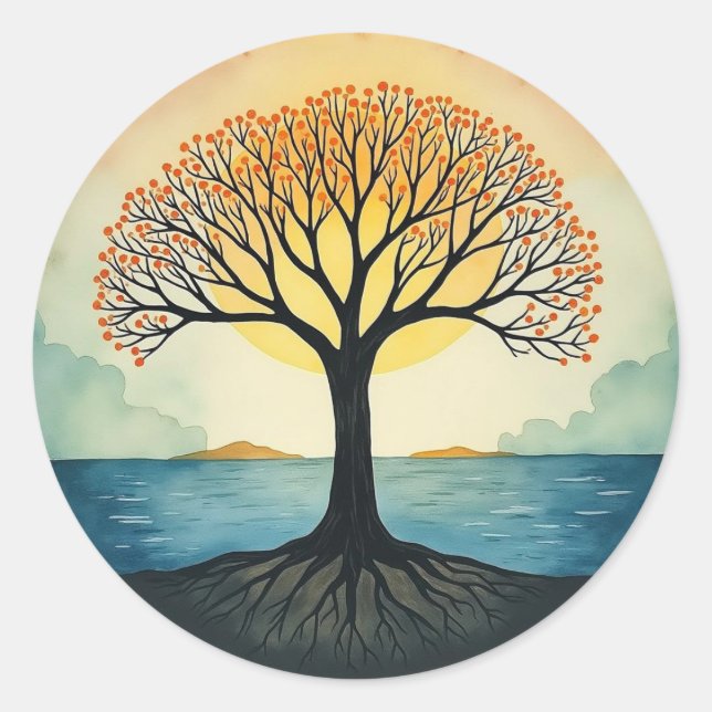 Sticker Rond ARBRE DE VIE Patch (Devant)