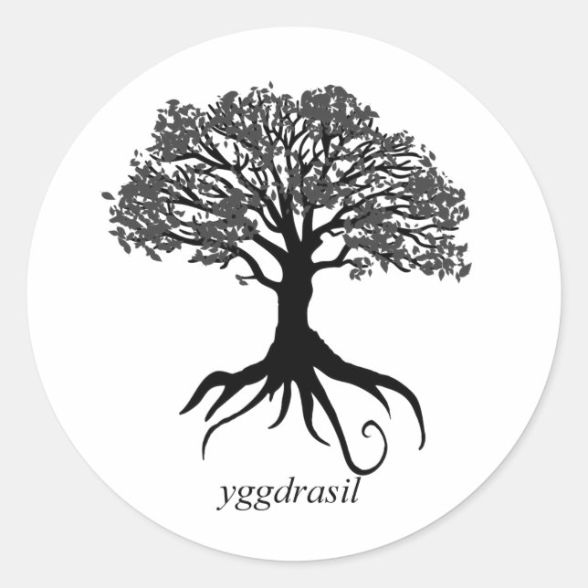 Sticker Rond Arbre de vie Yggdrasil (Devant)