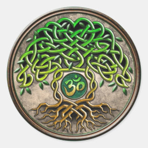 Sticker Rond Arbre de yoga de la vie