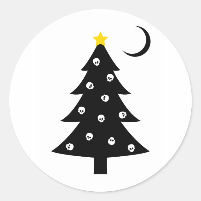 Sticker Rond Arbre déplaisant de Noël (Devant)
