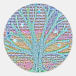 Sticker Rond Arbre en métal