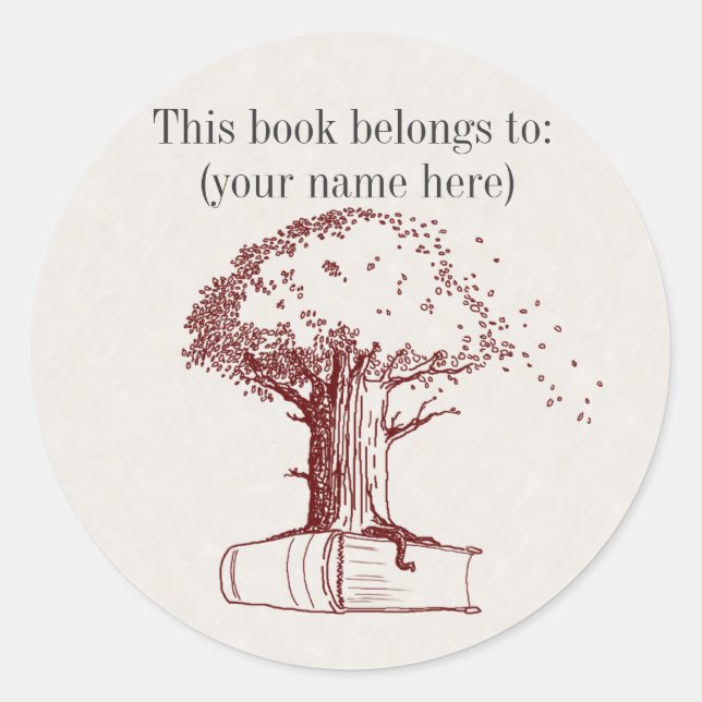 Sticker Rond Arbre et livre (Devant)
