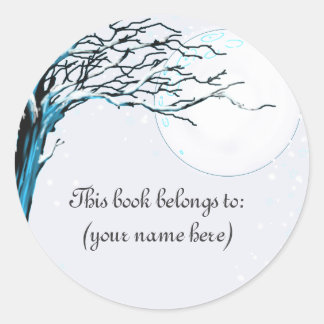 Sticker Rond Arbre, hiver