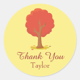 Sticker Rond Arbre rouge Merci